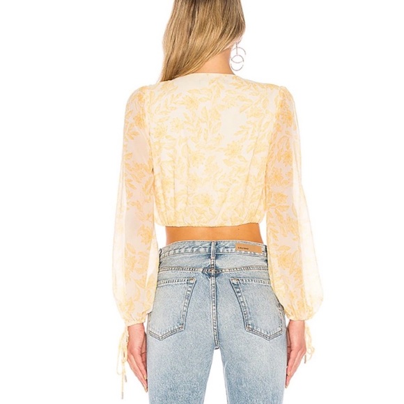 Revolve House of Harlow Yellow Split Front Blouse - Picture 4 of 7